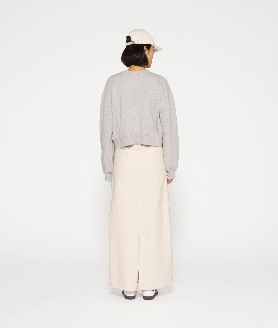 cropped sweater | light grey melee