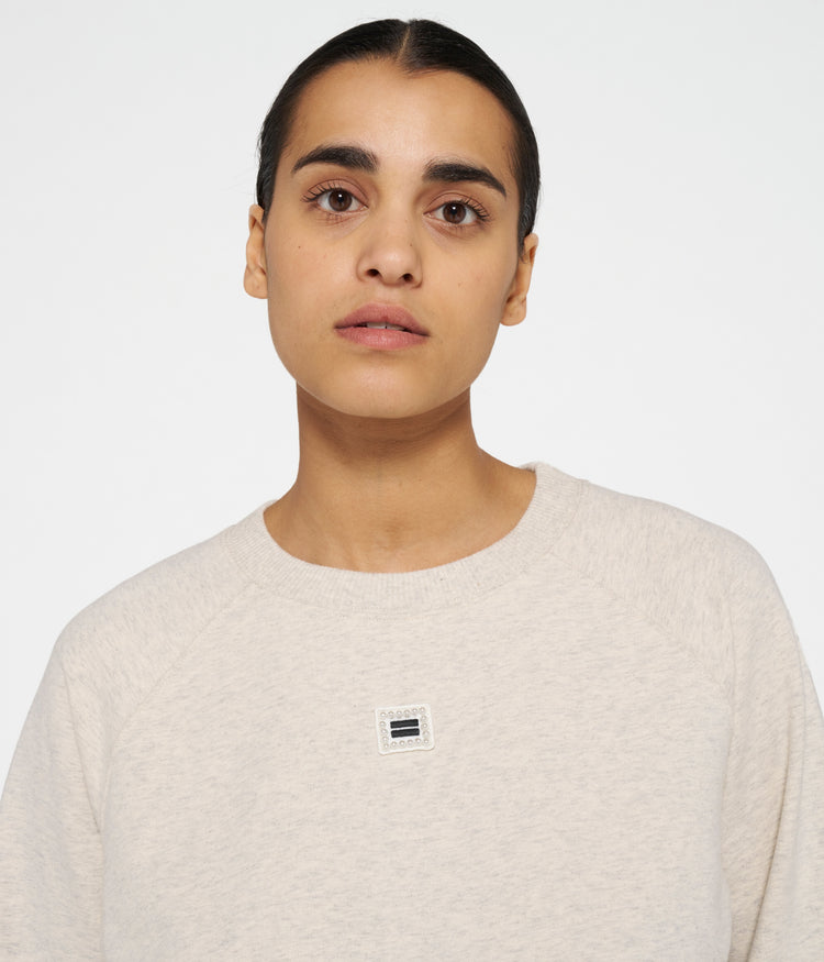 crew neck pearls | soft white melee