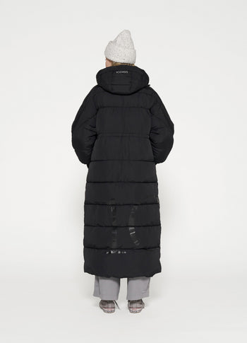 long puffer jacket | black