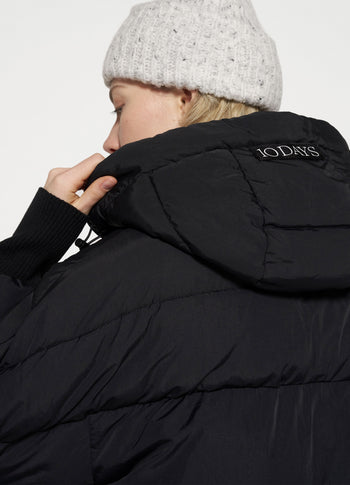 long puffer jacket | black