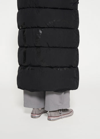 long puffer jacket | black