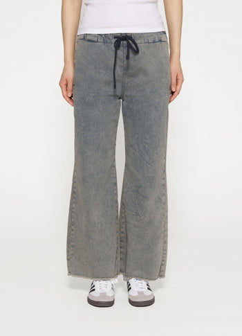 flared jogger jog denim | blue denim