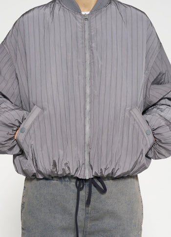 bomber jacket pinstripe | graphite