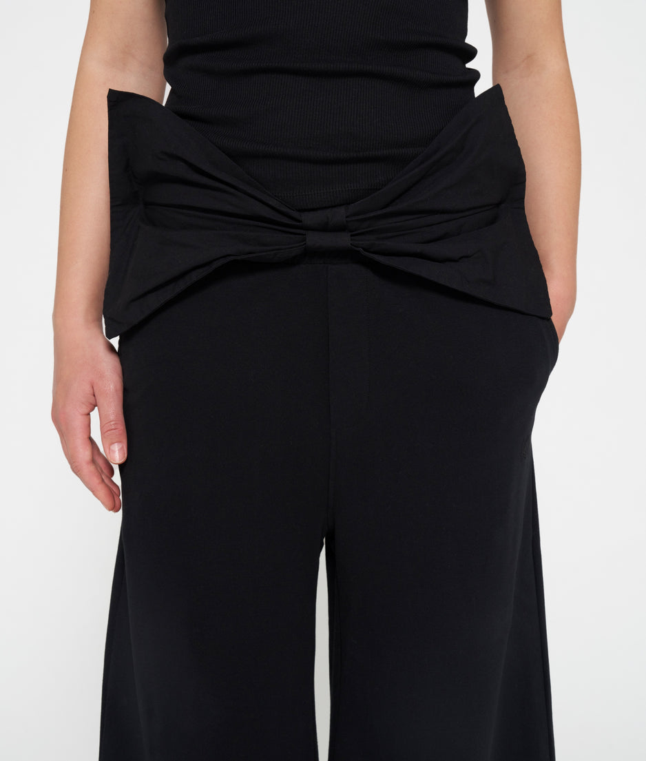 flared jogger bow | black