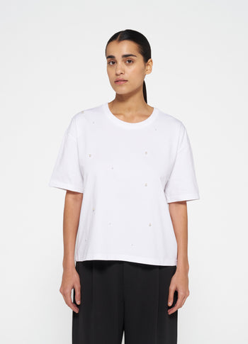 the tee pearls | white