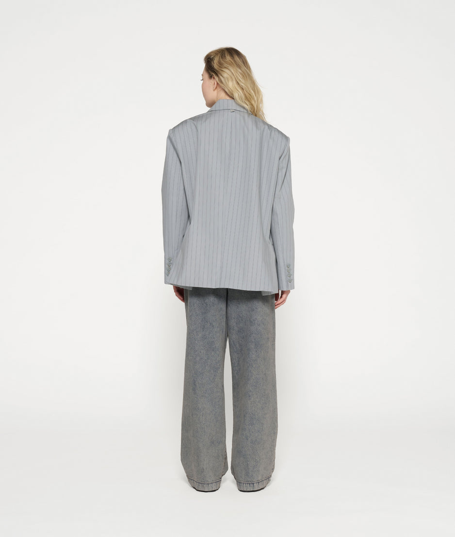 oversized pinstripe blazer | graphite