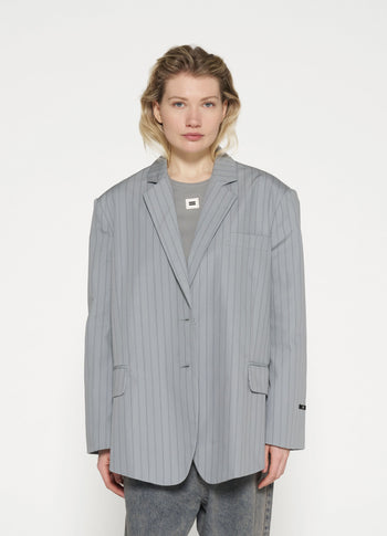 oversized pinstripe blazer | graphite