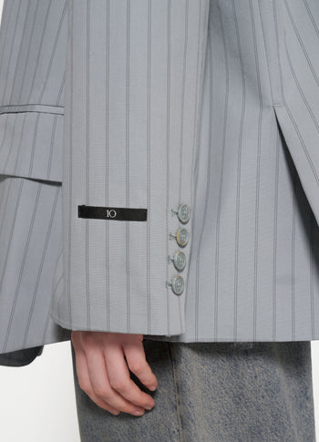 oversized pinstripe blazer | graphite