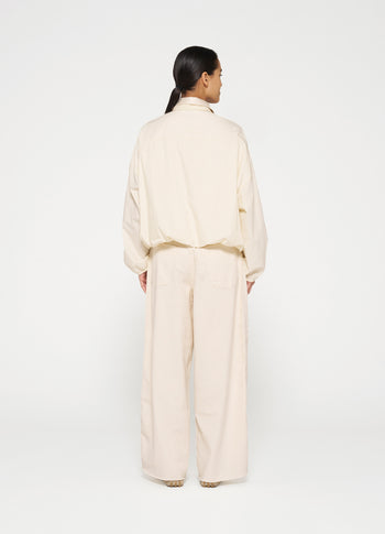 wide twill pants | ecru