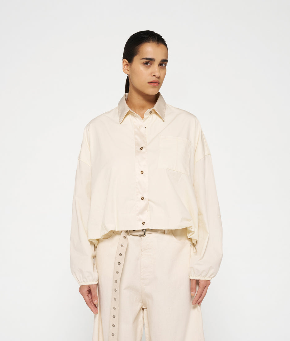 cropped smoking blouse | light natural