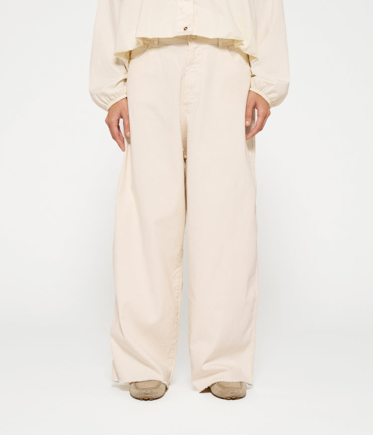 wide twill pants | ecru