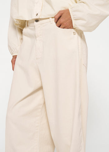 wide twill pants | ecru