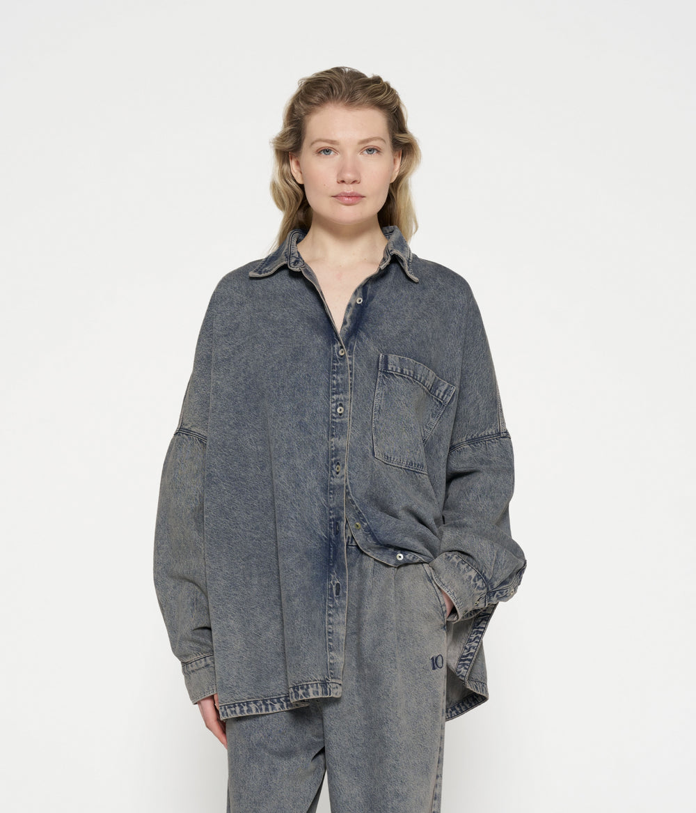 shirt flowy denim | blue denim