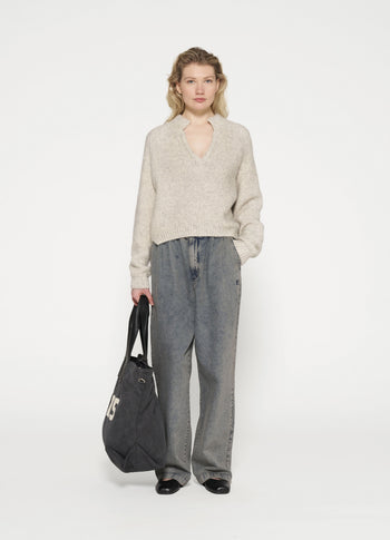 wide pants flowy denim | blue denim