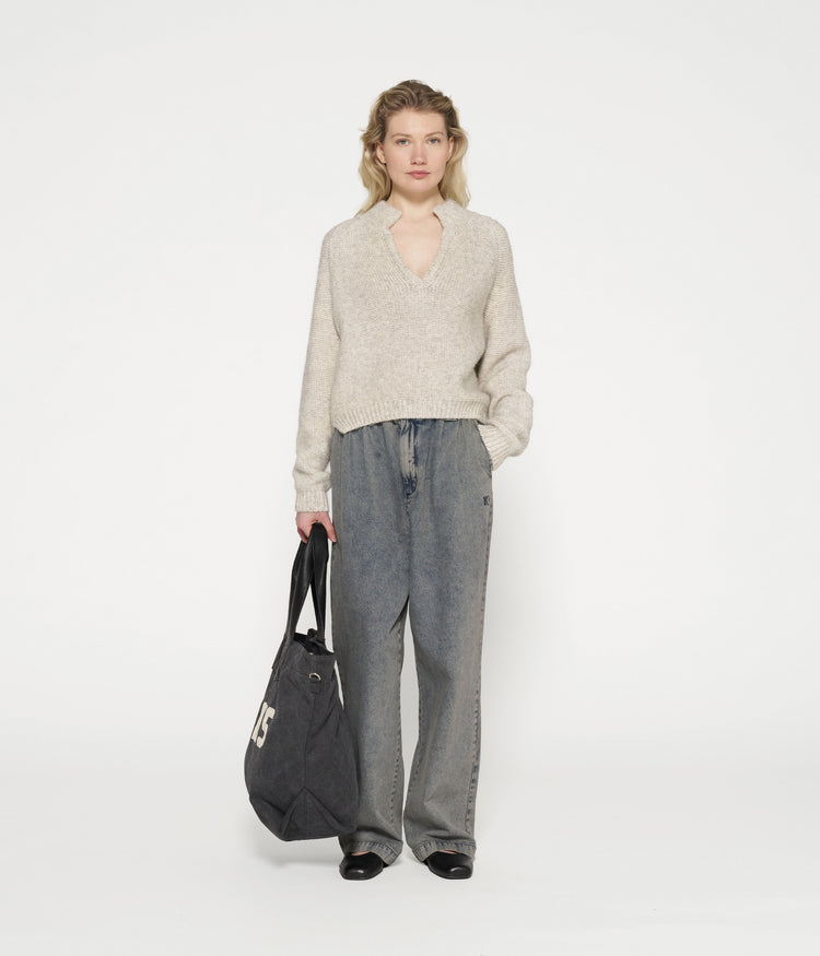 wide pants flowy denim | blue denim