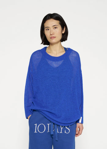 solid sweater | true blue