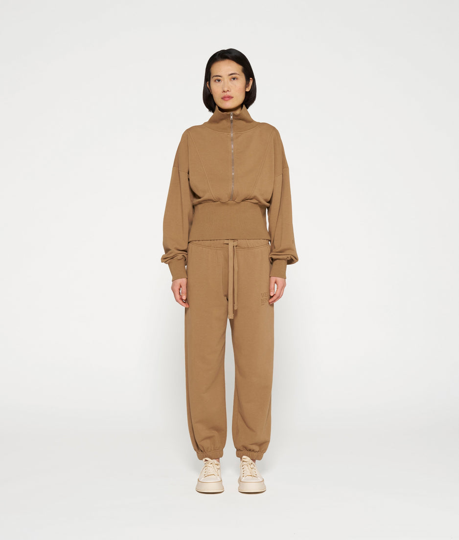 zip sweater | cedar brown