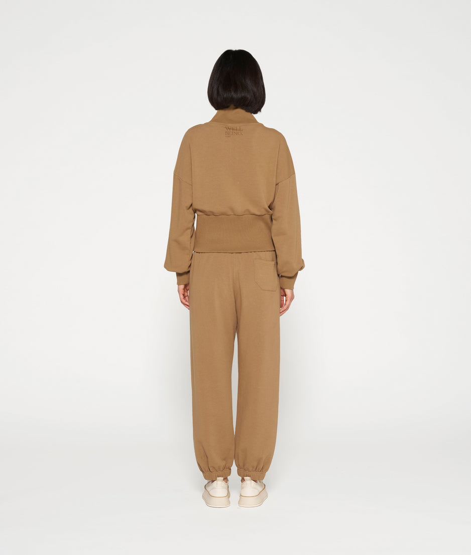 zip sweater | cedar brown