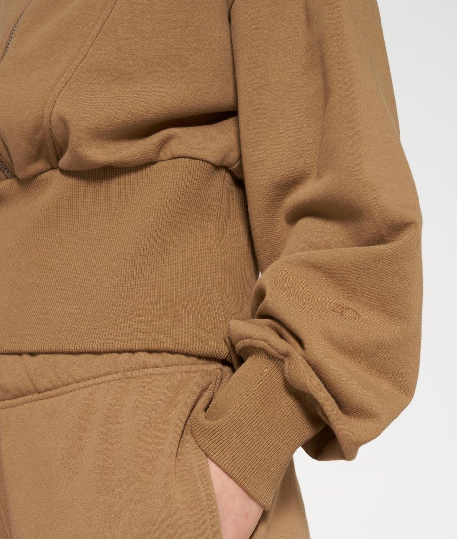 zip sweater | cedar brown