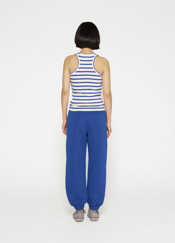 tank top rib stripes | ecru/true blue