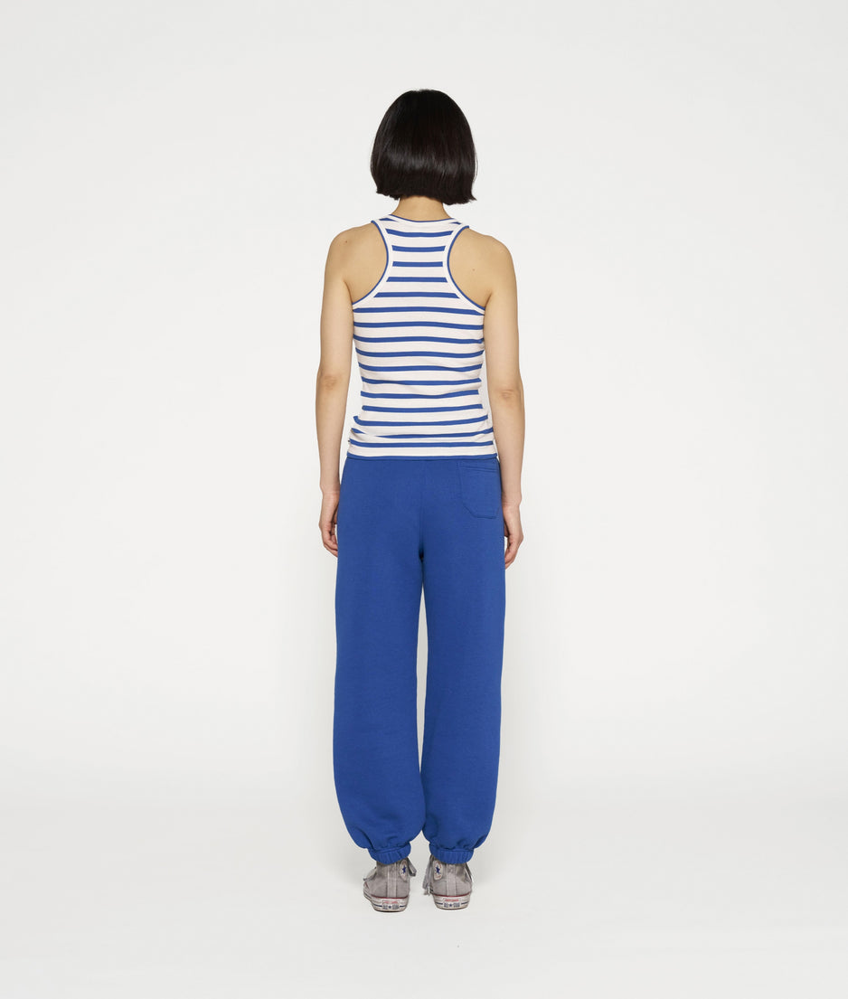 tank top rib stripes | ecru/true blue