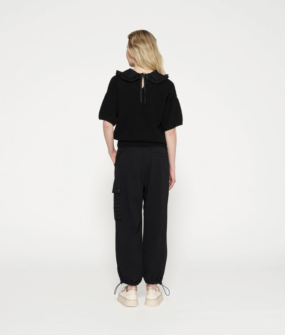 cropped combat pants | black