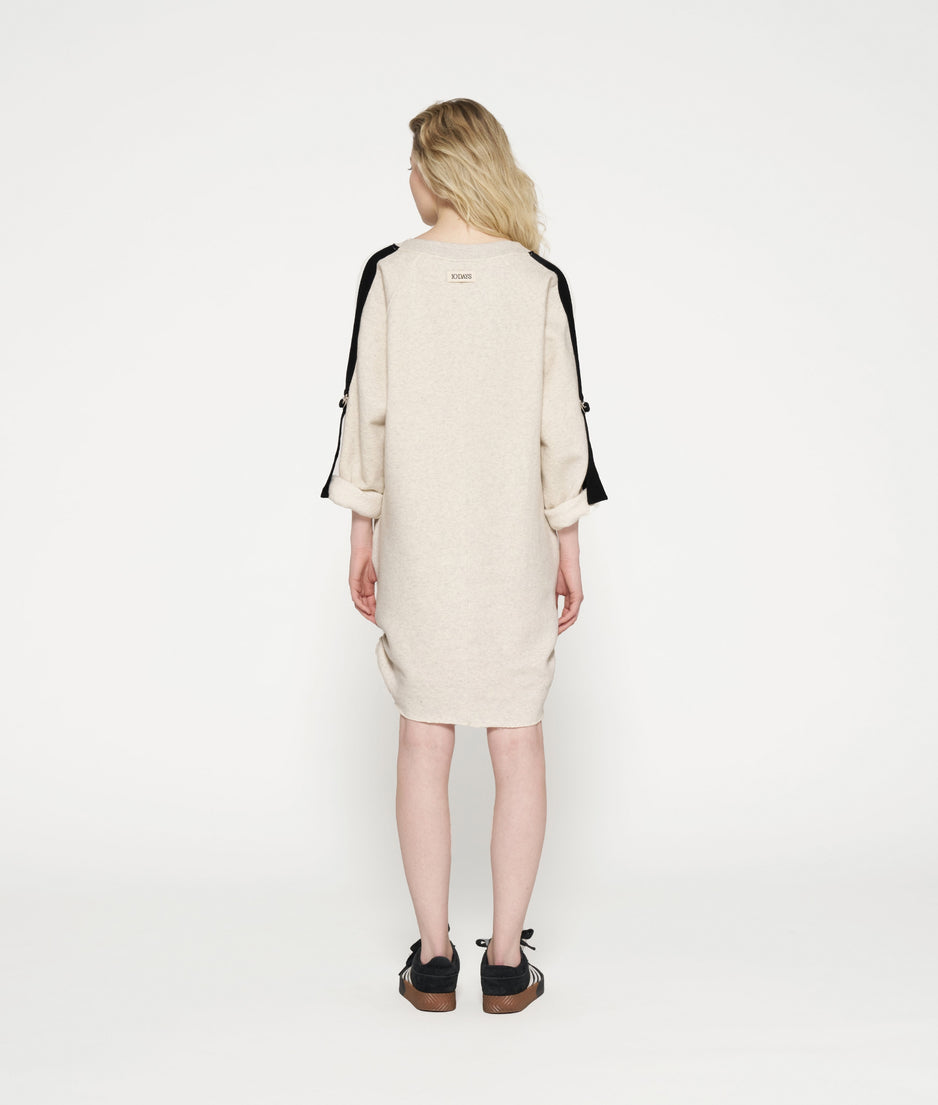 belted raglan dress | soft white melee