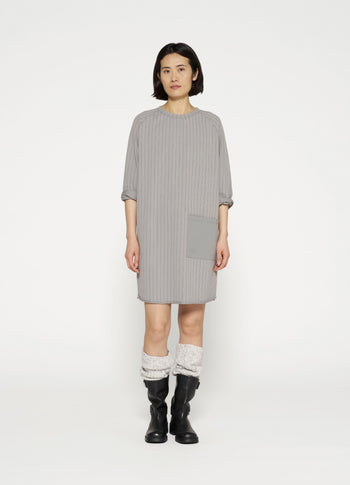 sweat dress pinstripe | graphite