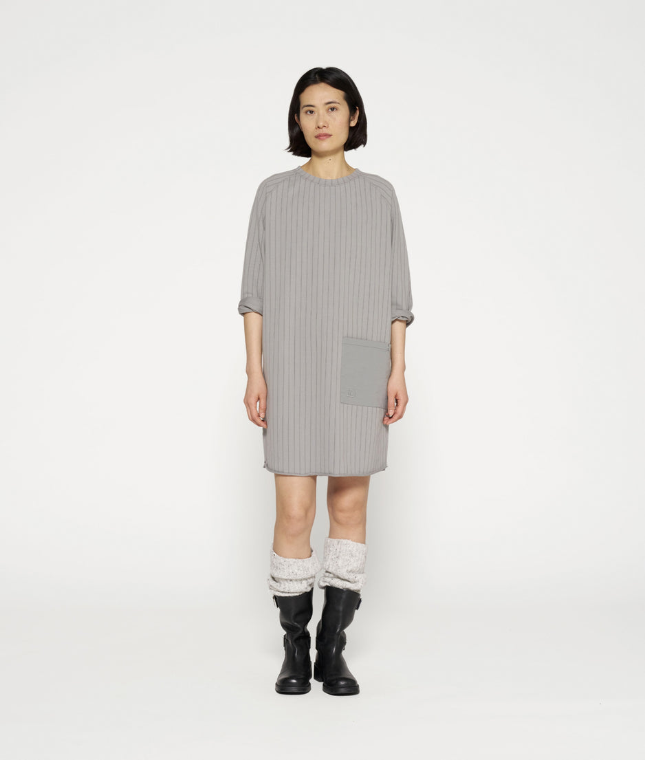 sweat dress pinstripe | graphite