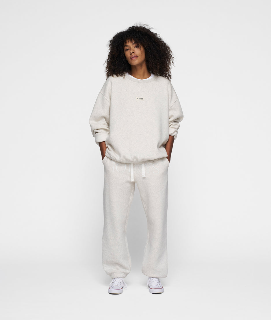 THE CLEAN STATEMENT SWEATER | soft white melee