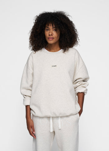 THE CLEAN STATEMENT SWEATER | soft white melee