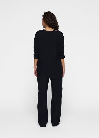 THE LONG SLEEVE LINEN | black