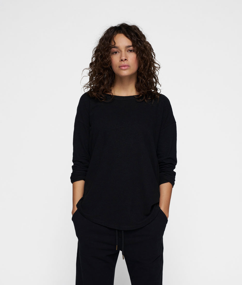 THE LONG SLEEVE LINEN | black