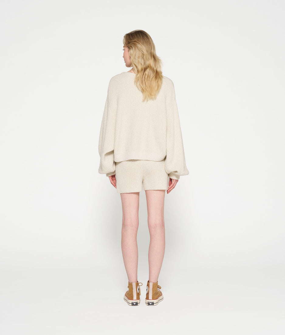 boucle knit sweater | light natural