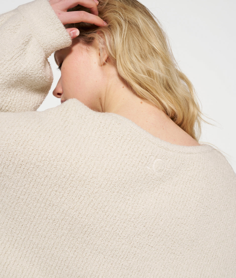 boucle knit sweater | light natural