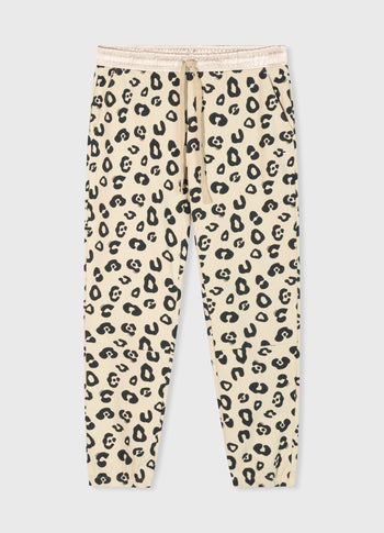 cropped jogger leopard | oyster