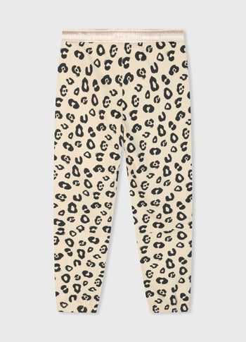 cropped jogger leopard | oyster