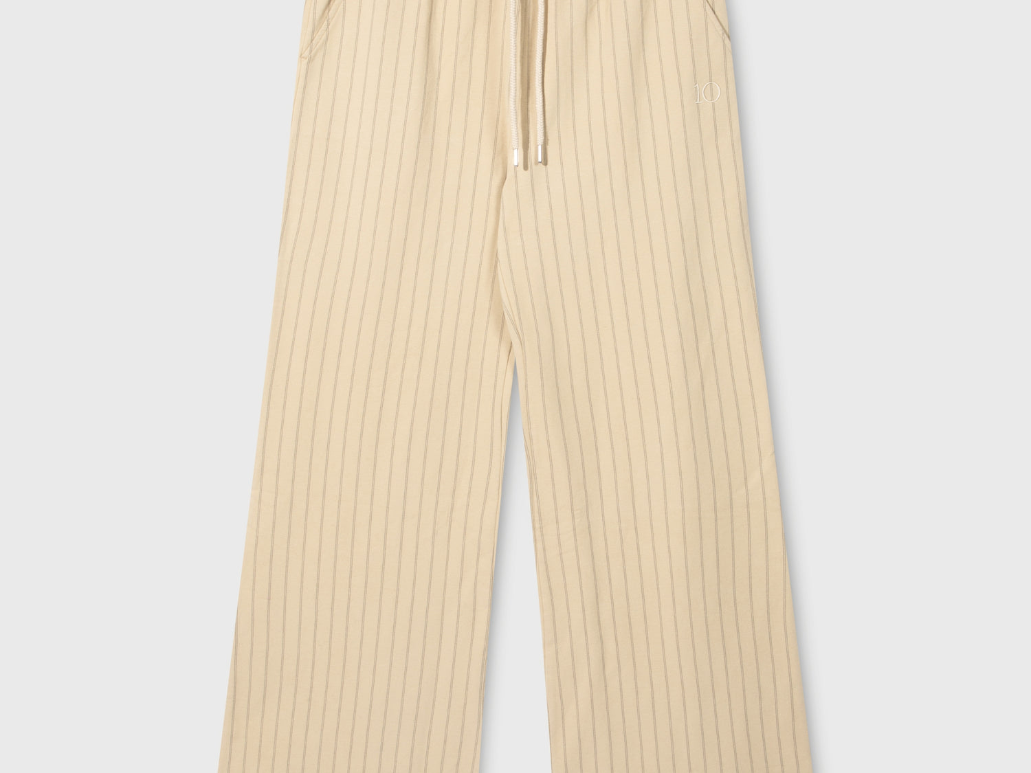 flared jogger pinstripe | light latte