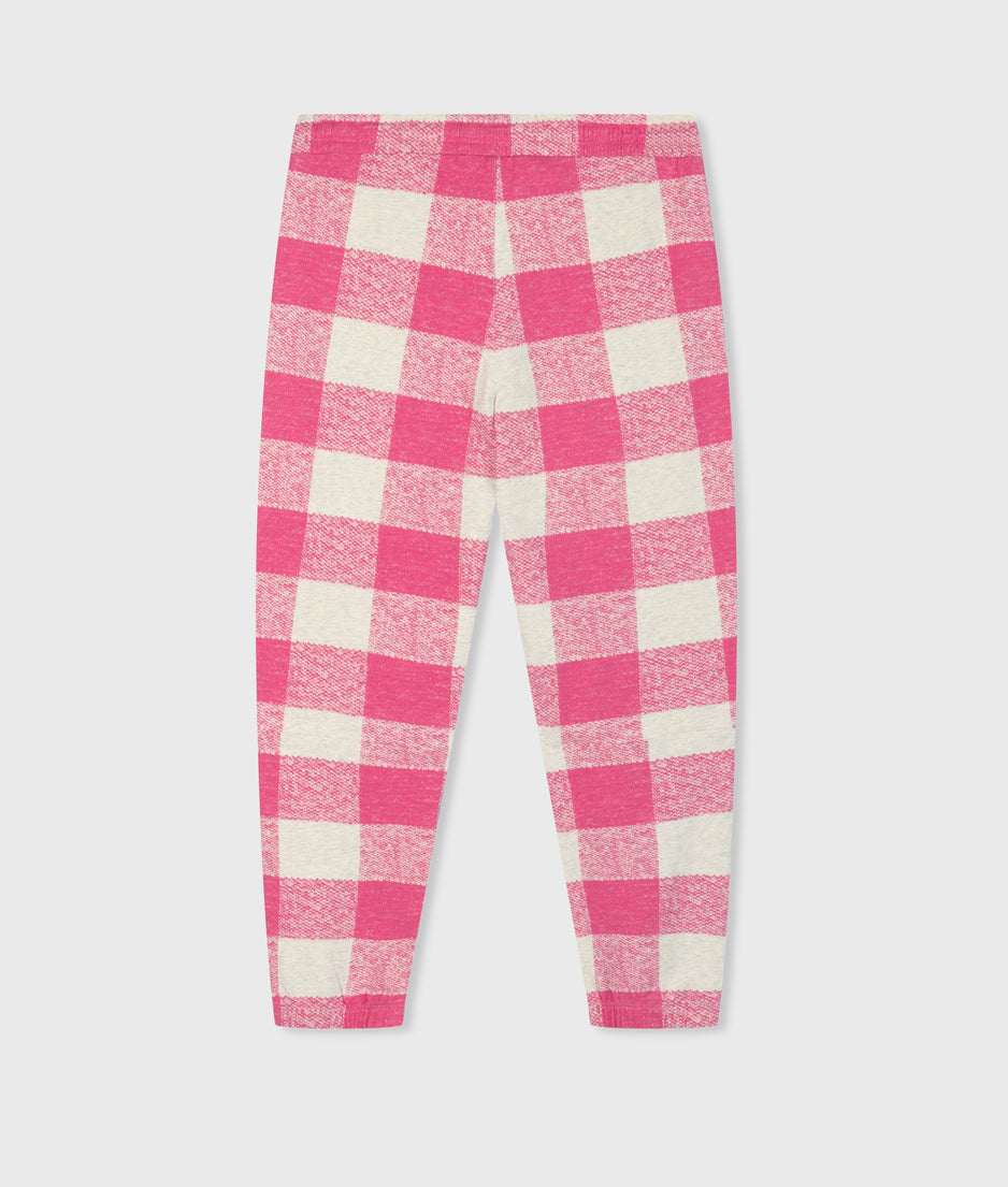 cropped jogger check | bright pink