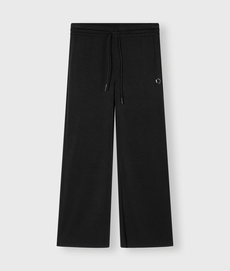 flared jogger scuba | black