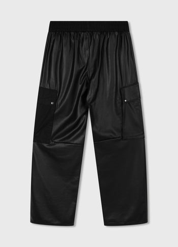 leatherlook cargo pants | black