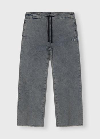 flared jogger jog denim | blue denim