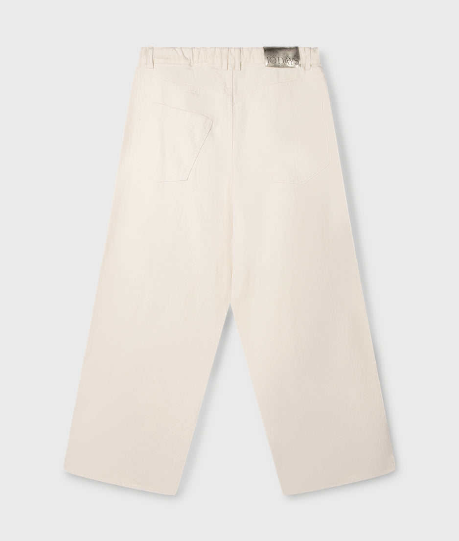 wide twill pants | ecru