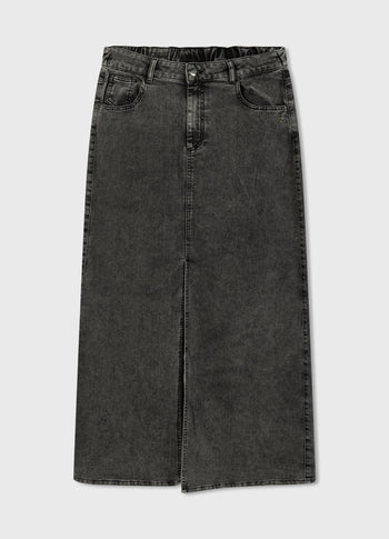 skirt jog denim | black