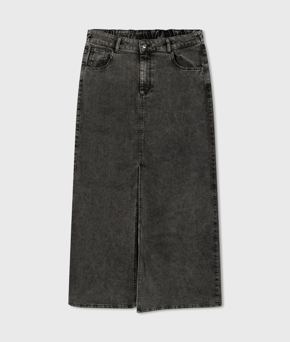 skirt jog denim | black