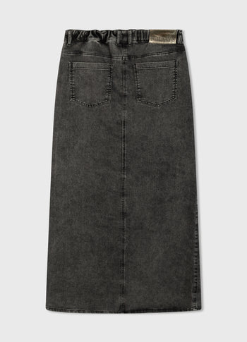 skirt jog denim | black