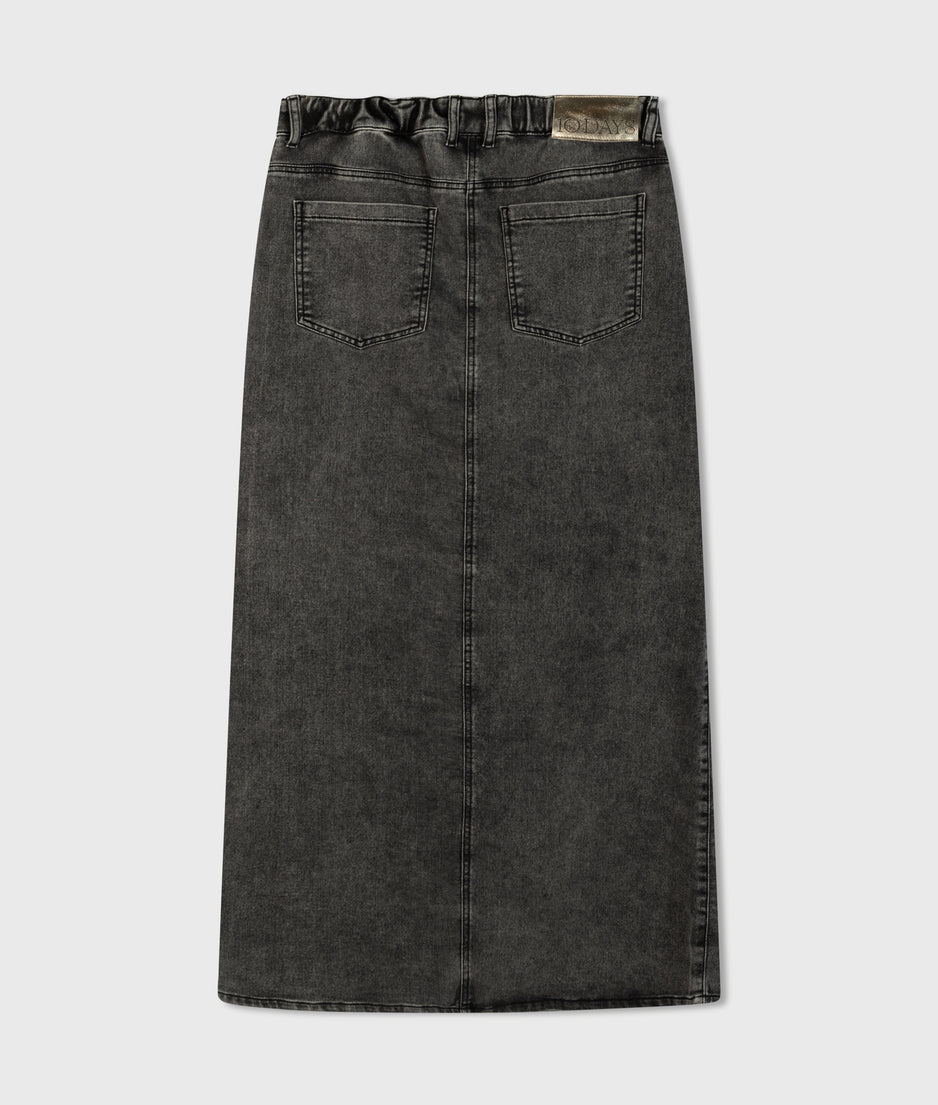 skirt jog denim | black