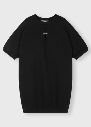 short sleeve sweat dress | black