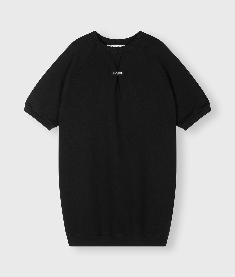 short sleeve sweat dress | black