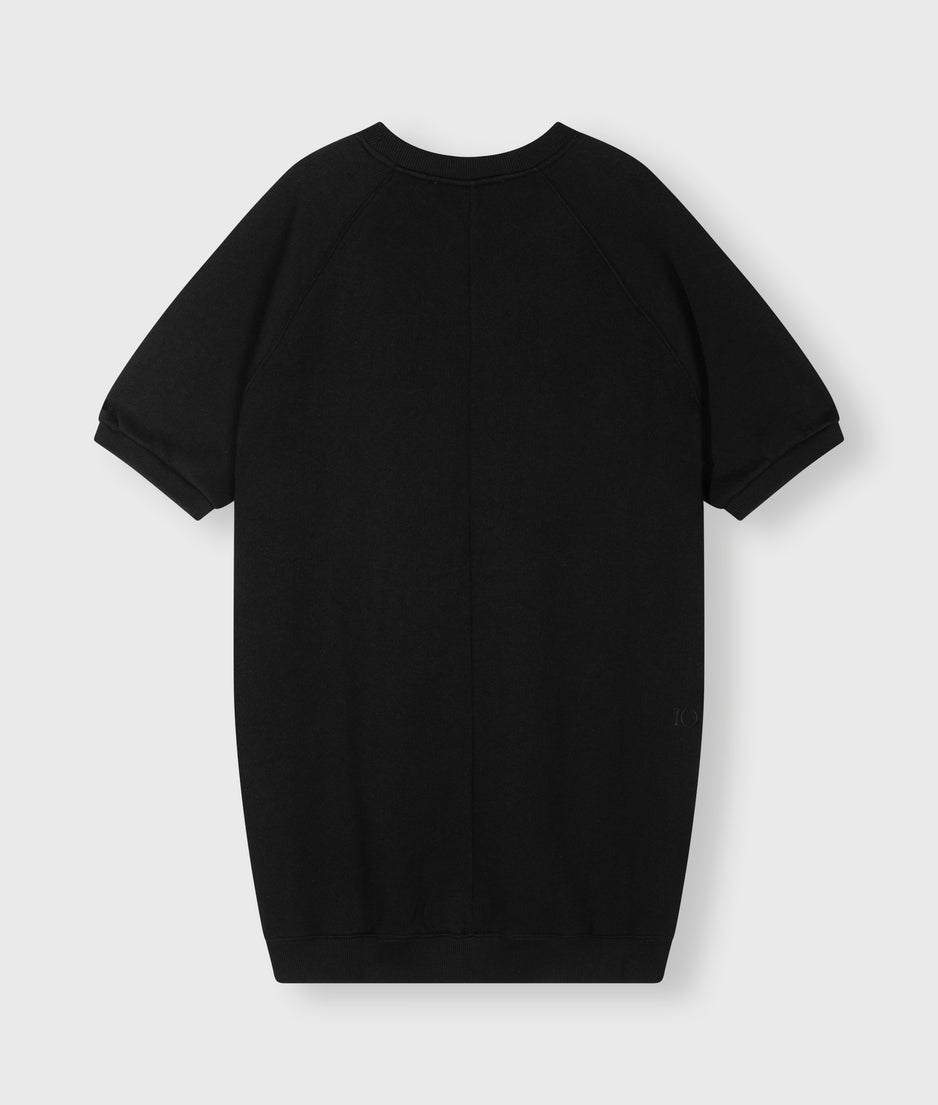 short sleeve sweat dress | black